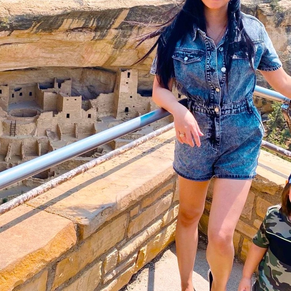 Missguided denim romper